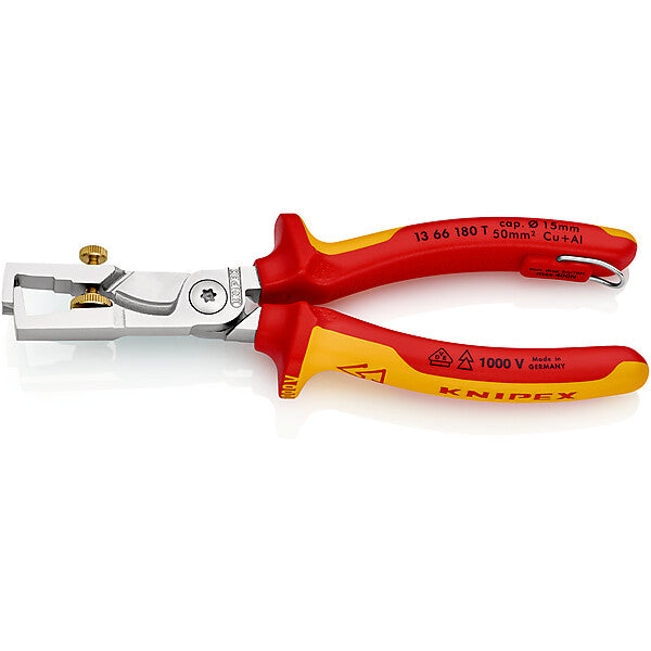KNIPEX VDE Kabelschere 180mm, m.Abisolierf. 13 66 180 T